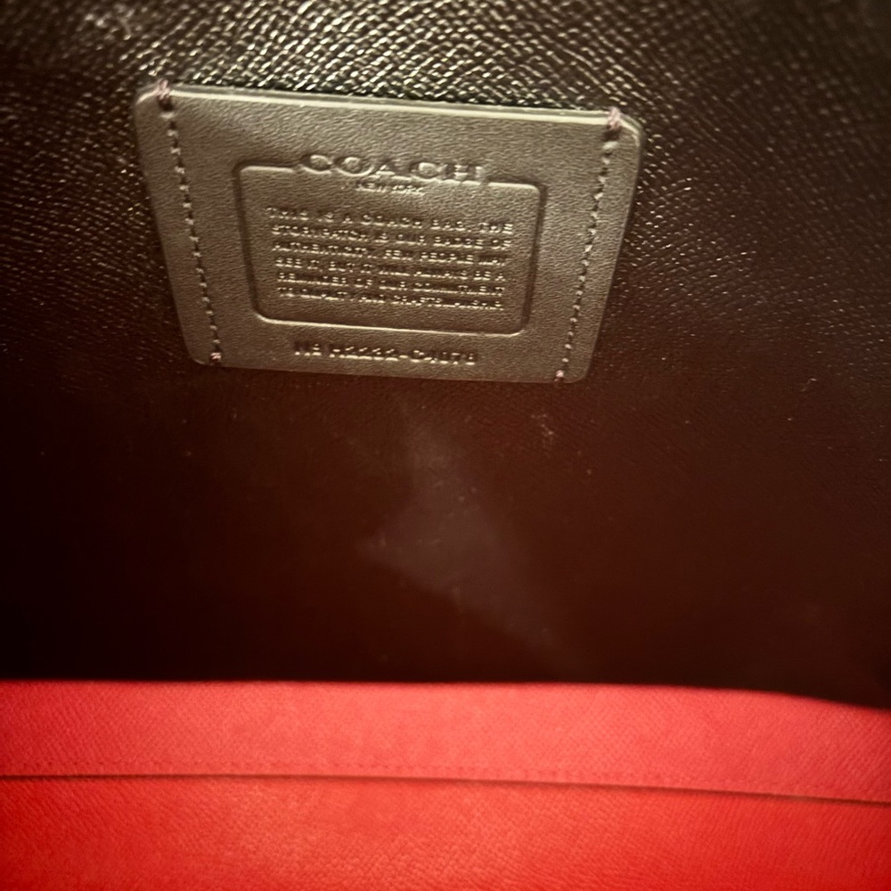 Coach Tatum Black Structured Leather Tote Carry all with Gold Accents - Picture 9 of 15